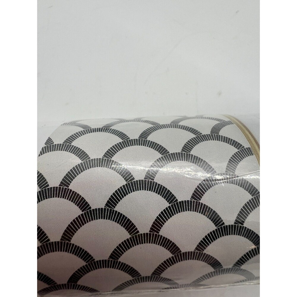 Mosaic Scallop Peel Stick Wallpaper black white cream 28' removeable Tempaper